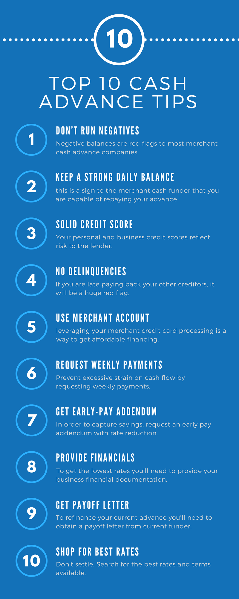 best merchant cash advance tips